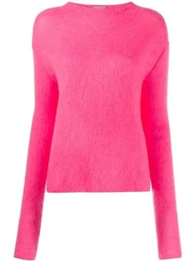 Mrz Long-sleeve Fine Knit Jumper In Pink