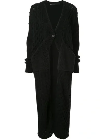 Muller Of Yoshiokubo Chunky Knitted Cardigan In Black