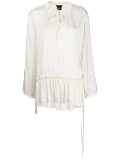 Ann Demeulemeester Neck Tie Blouse In Neutrals