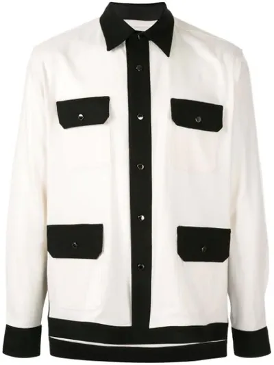 Fumito Ganryu Contrast Panel Shirt In White