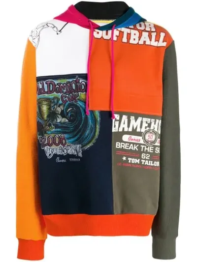 Amen Patchwork Hoodie In Orange