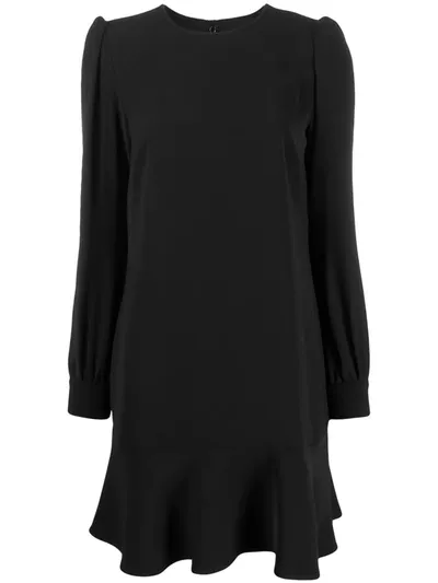 Michael Michael Kors Ribbed Handkerchief Hem Dress In Black