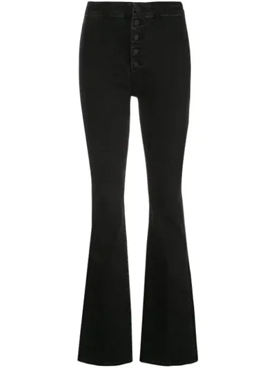 Mother The Doozy High-rise Flare Jeans In Black