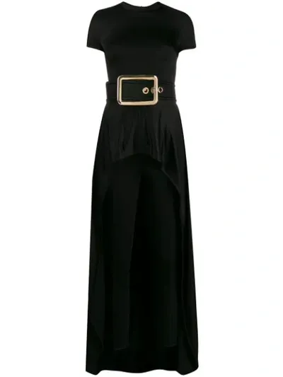 Elisabetta Franchi Evening Belted Jumpsuit In Black