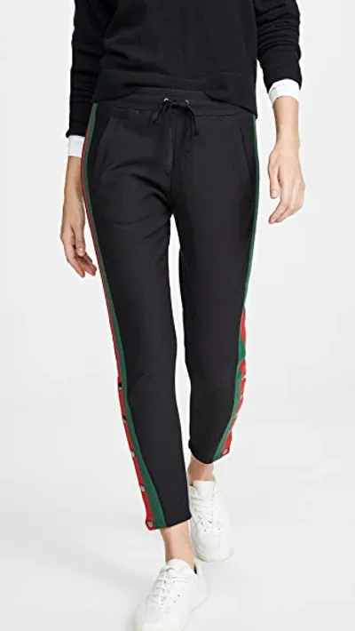 Plush Fleece Lined Tuxedo Track Pants In Blank/red/green