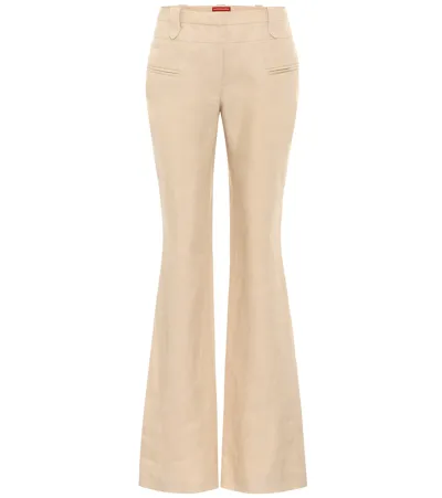 Altuzarra Serge Linen Flared Pants In Beige