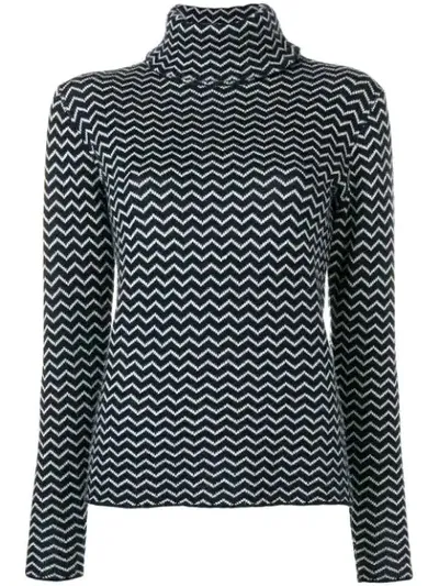 Perfect Moment Zigzag Wool Jumper In Blue