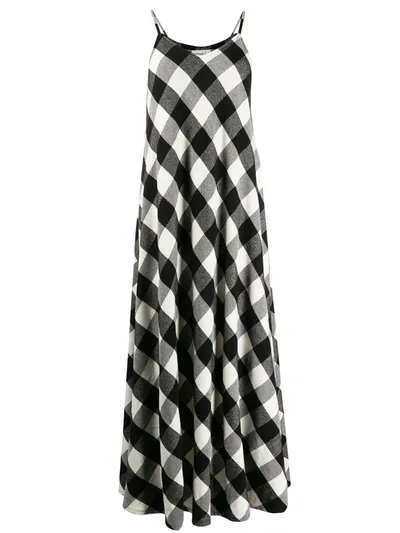 Woolrich Sleeveless Check Maxi-dress In Black