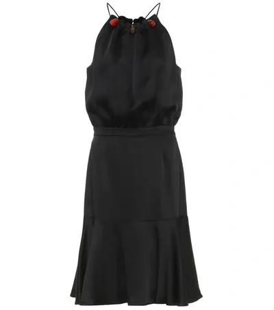 Altuzarra Embellished Gathered Satin Dress In Black