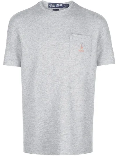 Palace X Ralph Lauren Waffle Pocket Tee In Grey