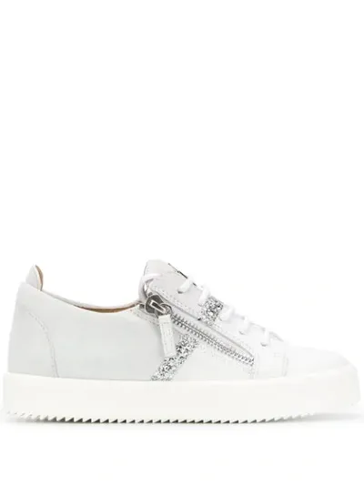 Giuseppe Zanotti Zipped Low-top Sneakers In White