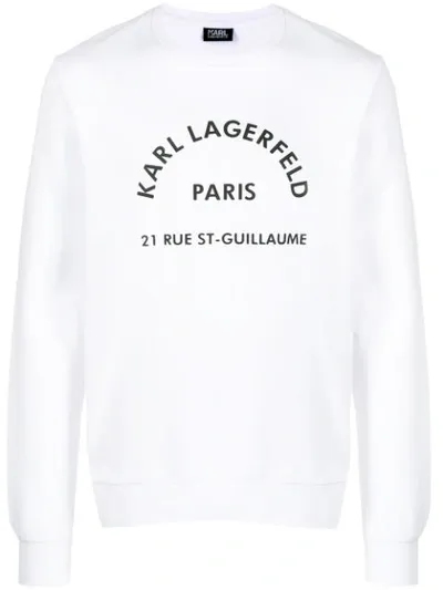 Karl Lagerfeld 3d Logo Print Sweatshirt In White