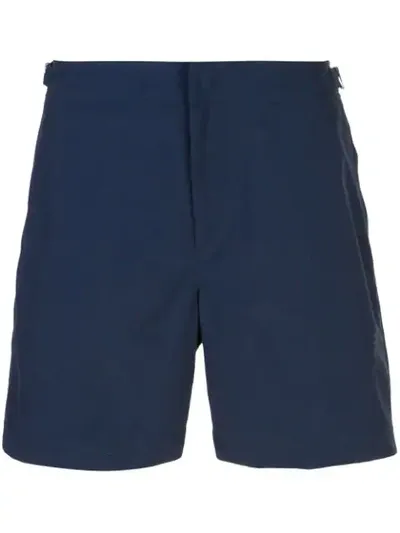 Orlebar Brown Mittellange Badeshorts In Blue