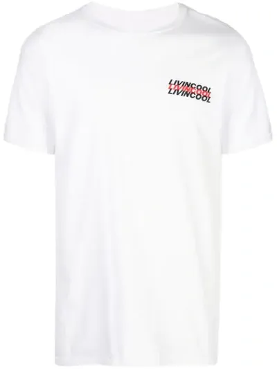 Livincool World Print Crew Neck T-shirt In White