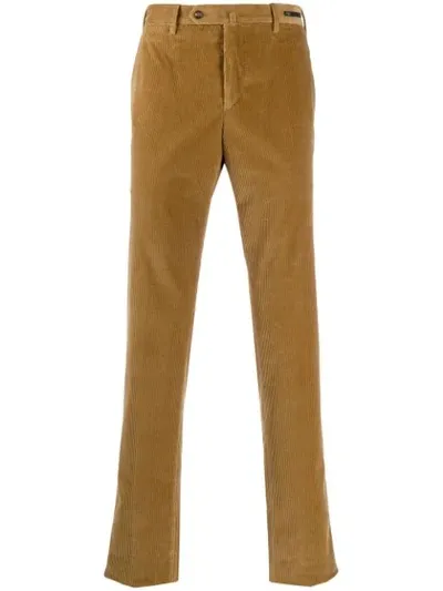 Pt01 Slim Corduroy Trousers In Brown