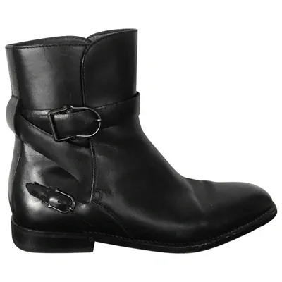 Pre-owned Tod's Leather Boots In Black