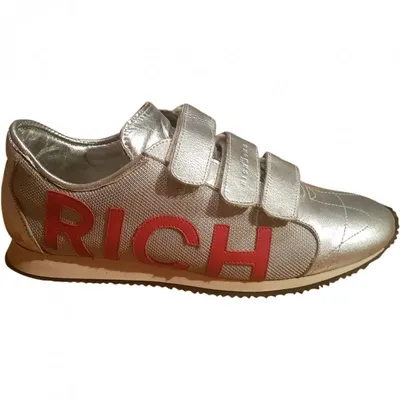 Pre-owned John Richmond Leather Trainers In Silver