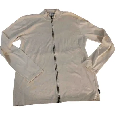 Pre-owned Armani Collezioni Silk Pull In White