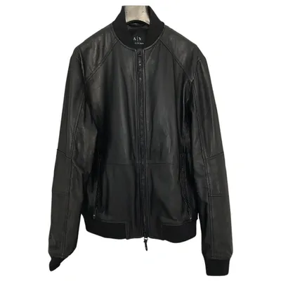 Pre-owned Emporio Armani Leather Jacket In Black