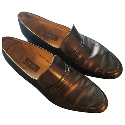 Pre-owned Bally Leather Flats In Black