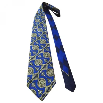 Pre-owned Versace Silk Tie In Navy