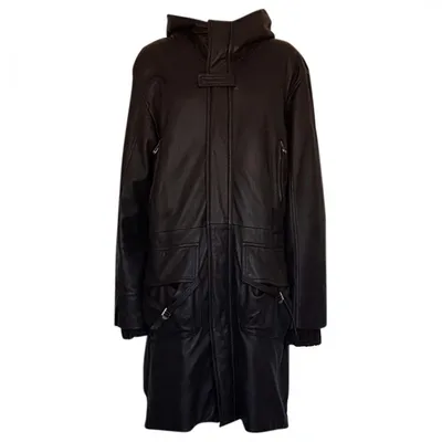 Pre-owned Ermanno Scervino Leather Parka In Black