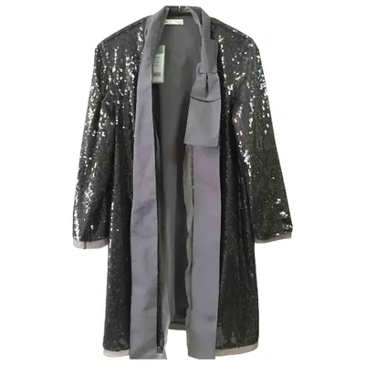 Pre-owned Hoss Intropia Silk Cardi Coat In Grey