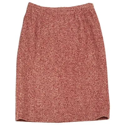 Pre-owned Max Mara Wool Mid-length Skirt In Red