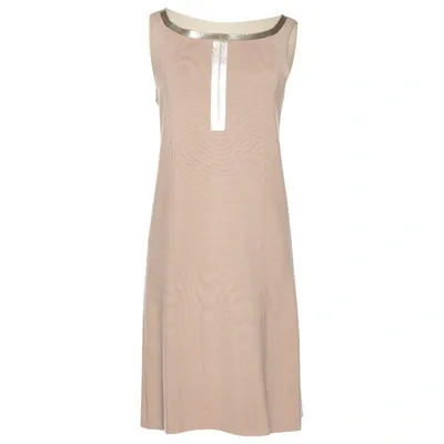 Pre-owned Blumarine Wool Mid-length Dress In Beige