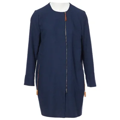 Pre-owned Fabiana Filippi Coat In Navy