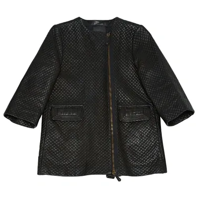 Pre-owned Trussardi Leather Jacket In Black