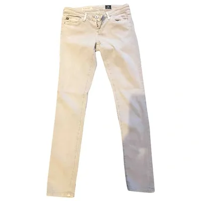 Pre-owned Ag Slim Jeans In Grey