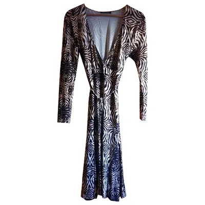 Pre-owned Roberto Cavalli Mid-length Dress In Brown