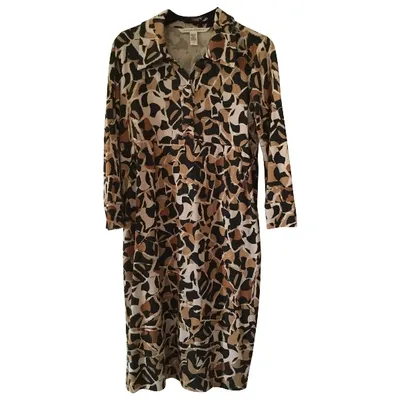 Pre-owned Diane Von Furstenberg Silk Mid-length Dress In Black