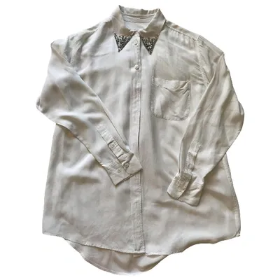 Pre-owned Equipment Silk Shirt In White