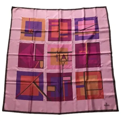 Pre-owned Fendi Silk Scarf In Pink