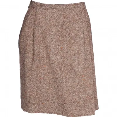 Pre-owned Saint Laurent Wool Mid-length Skirt In Beige