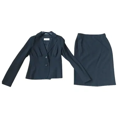 Pre-owned Max Mara Wool Skirt Suit In Black