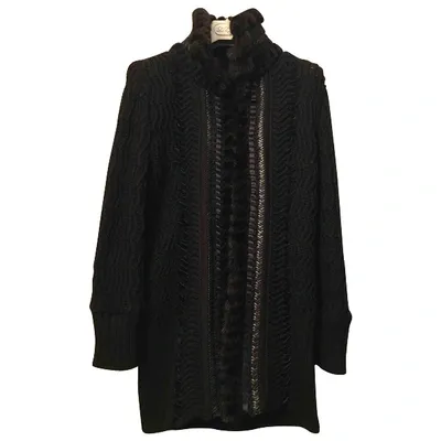 Pre-owned Roberto Cavalli Wool Coat In Black