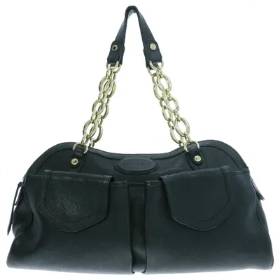 Pre-owned Bulgari Leather Handbag In Black