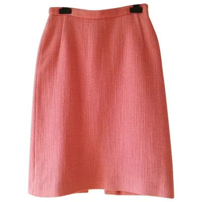 Pre-owned Versus Wool Mid-length Skirt In Pink