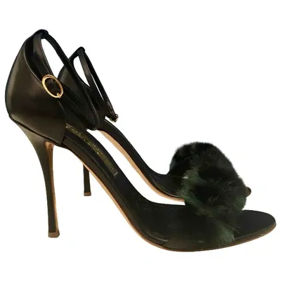 Pre-owned Rupert Sanderson Leather Sandals In Black