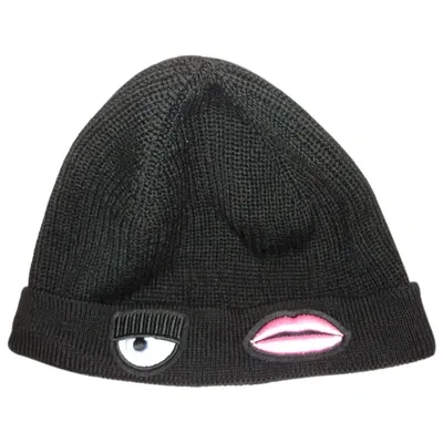 Pre-owned Chiara Ferragni Wool Beanie In Black