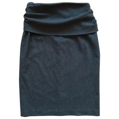 Pre-owned Max Mara Wool Mid-length Skirt In Anthracite