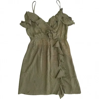 Pre-owned Milly Silk Mini Dress In Green