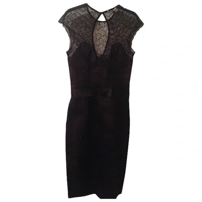 Pre-owned Roberto Cavalli Silk Mid-length Dress In Black