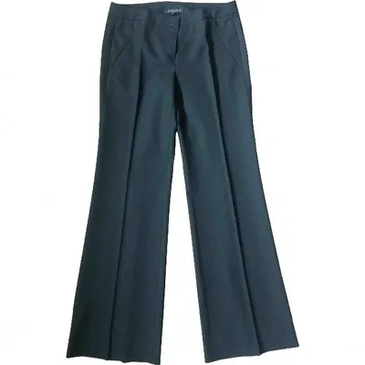 Pre-owned Theory Wool Straight Pants In Black