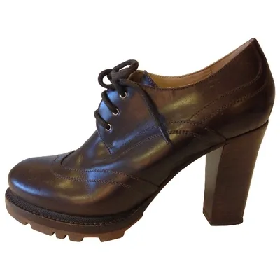 Pre-owned Jil Sander Leather Heels In Brown