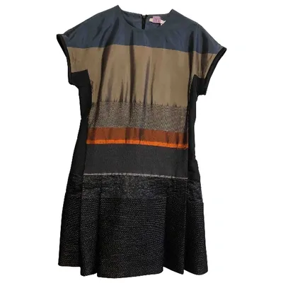 Pre-owned Victoria Beckham Silk Dress In Metallic