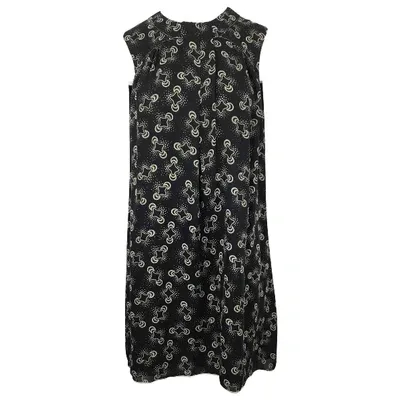 Pre-owned Anna Sui Silk Mini Dress In Black